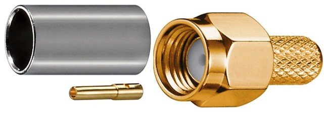 F080a  RP-SMA ,   RG-58U Gold/Gold pin/Teflon, 
