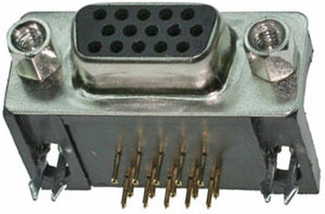 L08  DHR-15FA (VGA)  , , 15 pin 3 , 