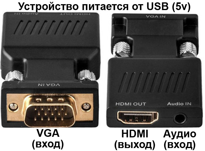 824a - VGA IN +AUX <=< HDMI OUT ,  5v microUSB, 2   , RANKMAN, 