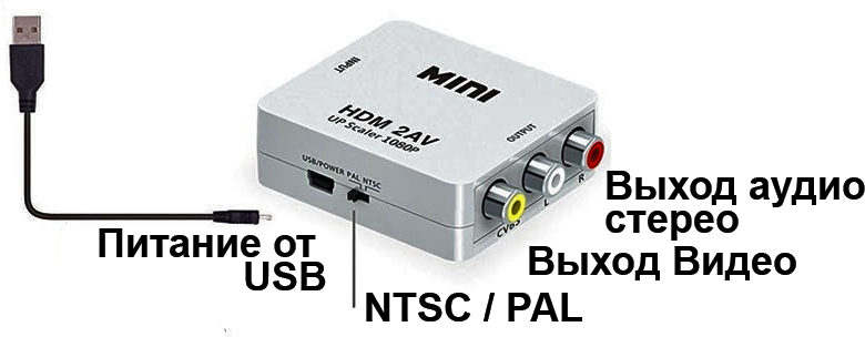 828 - HDMI IN  >=> 3 RCA OUT ,  ,  5v miniUSB /A1583/ 