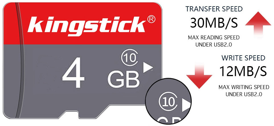   microSD 4 Gb 10 class KINGSTICK  