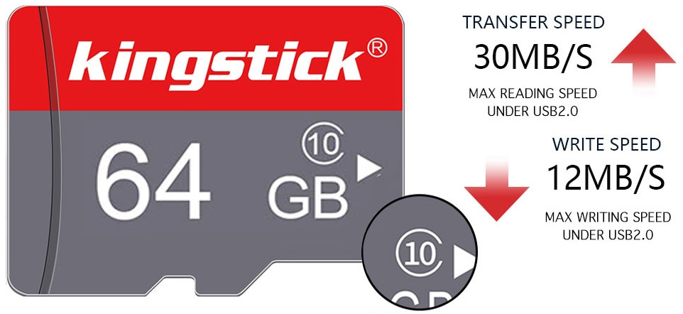   microSD 64 Gb 10 class KINGSTICK  