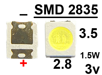  SMD  2835 3v 1.5W,  , 