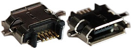 U11  Micro USB B-5SA,   (SMD) 